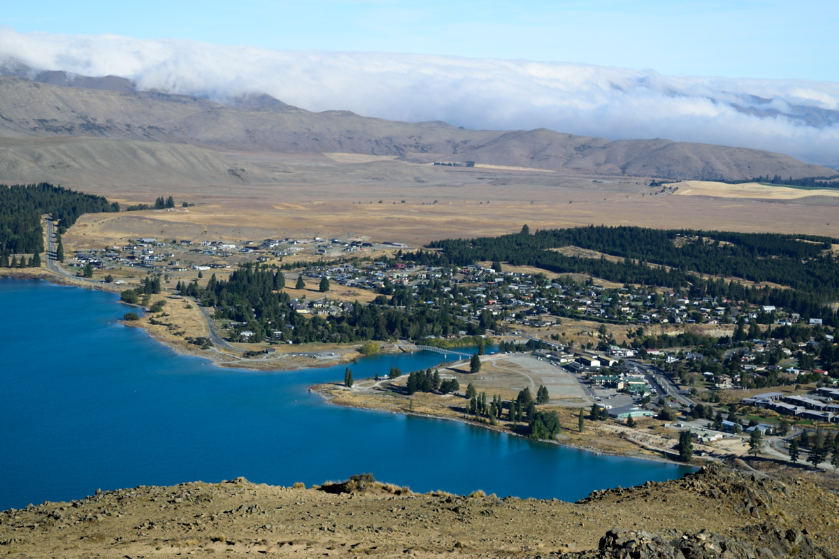 Town of Tekapo from Mt John Observatory